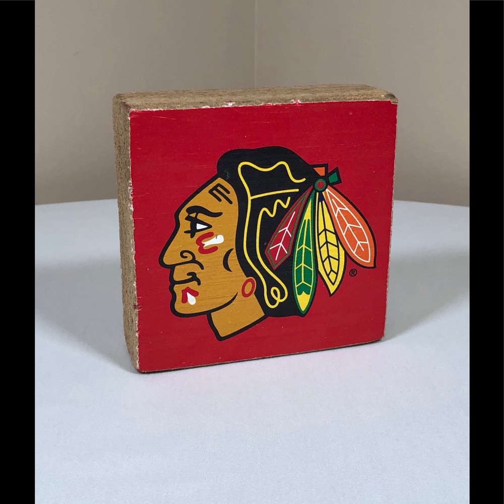 Chicago Blackhawks Home Decor Wood Rustic Marlin
